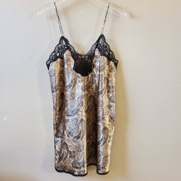 Lucie Ann II Vintage Paisley Silky Floral Lace Slip Top Nighty Teddy Lin… - Picture 5 of 16